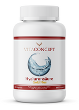 Lade das Bild in den Galerie-Viewer, Hyaluronsäure Gold Plus mit 400mg pro Kapsel.