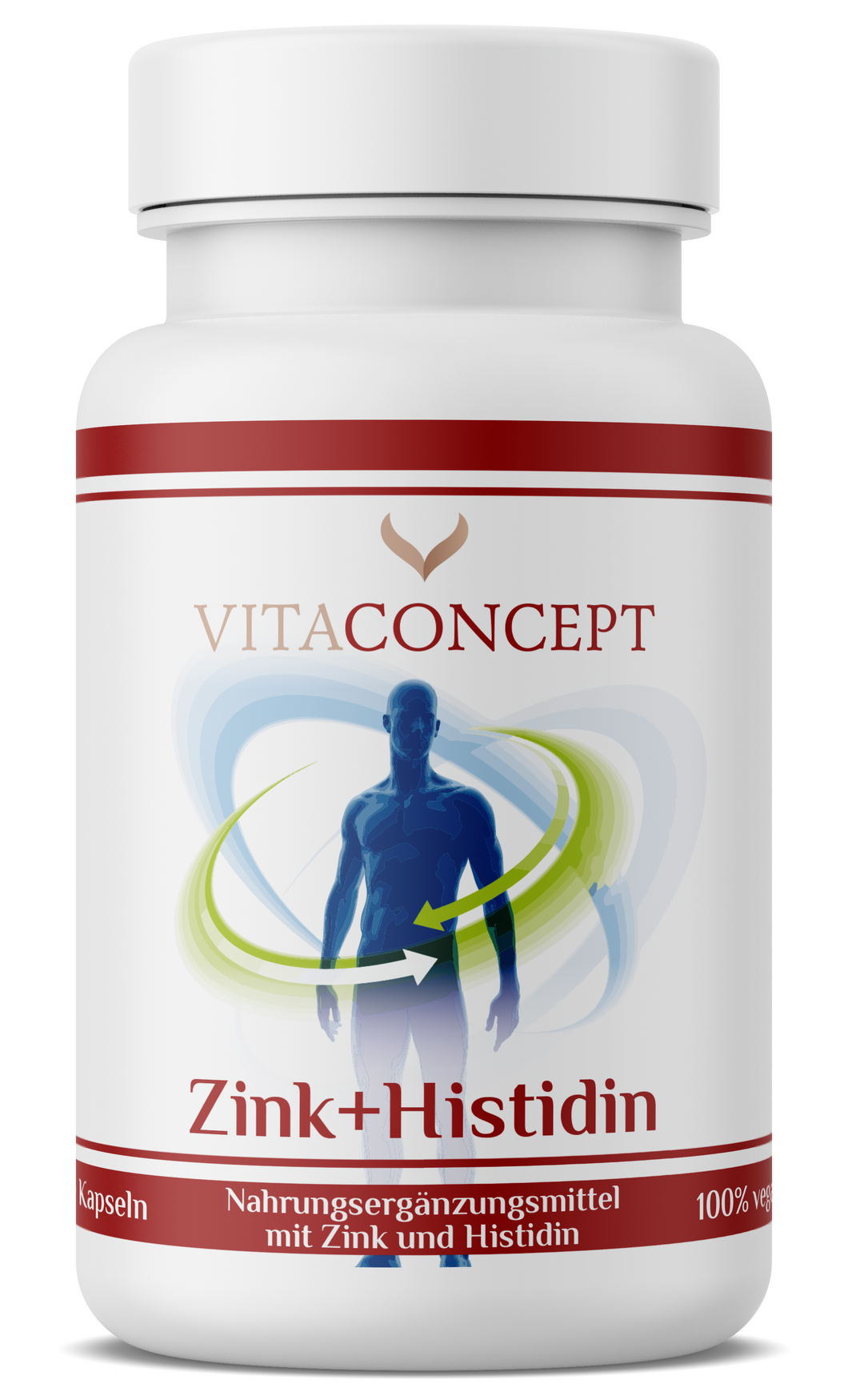 Zink Histidin Kapseln mit 25mg Zink/50mg Histidin pro Kapsel. 